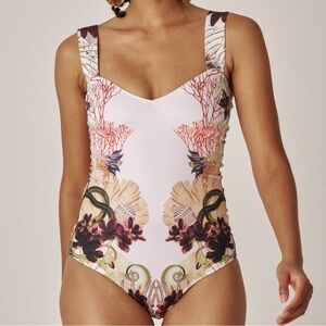 Floral Print One Piece Swimsuit